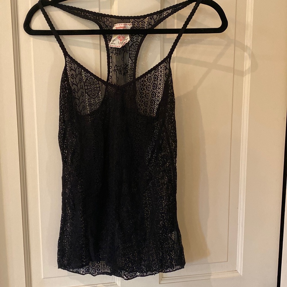 Free People Black Lace Cami